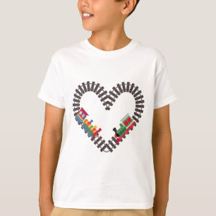 T-shirt Chemin de fer du jour de Valentines Coeur