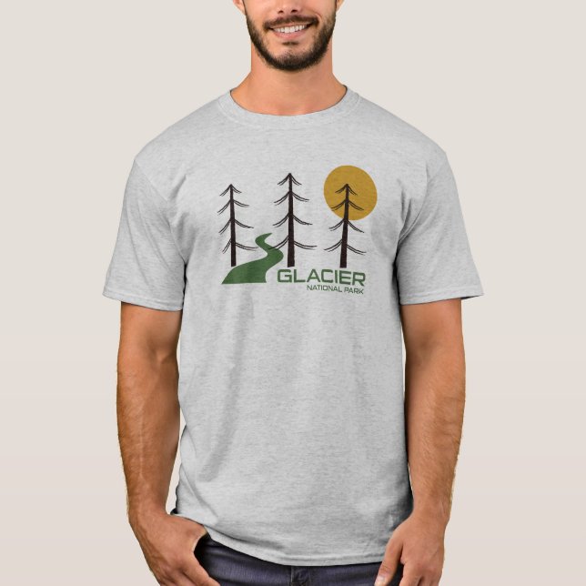 T-shirt Chemin du parc national du Glacier (Devant)
