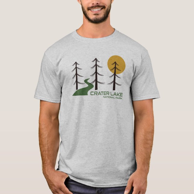 T-shirt Chemin du parc national du lac Crater (Devant)