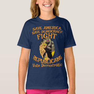 T-SHIRT CHEMINÉE DÉMOCRATE ZL X1 KP PARTI VOTE ÉLECTION CO