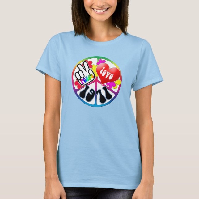 T-shirt Chemise 1971 d'amour de paix (Devant)