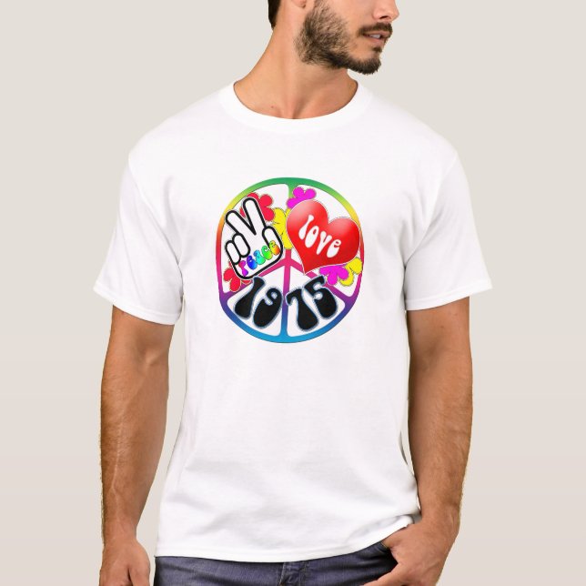 T-shirt Chemise 1975 d'amour de paix (Devant)
