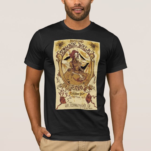 T-shirt chemise 2010 d'affiche de promenade de zombi de (Devant)