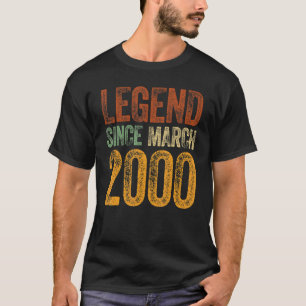 T-shirt Chemise 22e anniversaire née en mars 22 ans légend
