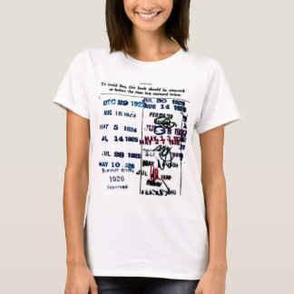 T-shirt Chemise 4 de carte de date de bibliothécaire de