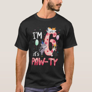 T-shirt Chemise 6ème Anniversaire Fille Chat Chaton 6 Ans