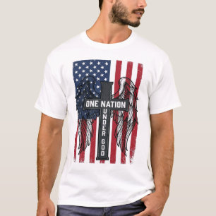 T-shirt Chemise à ailes de croix patriotique d'une nation
