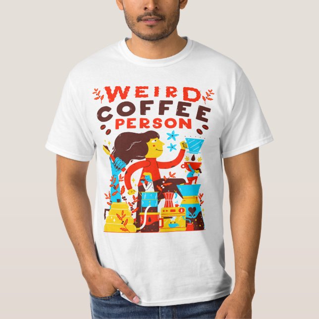 T-shirt chemise à café bizarre (Devant)