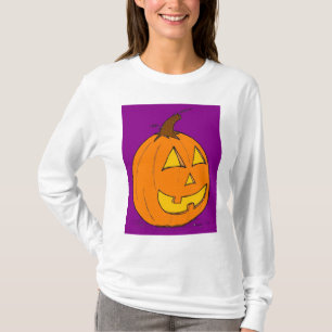 T-shirt Chemise à capuche violette Jack o' Lantern pour fe