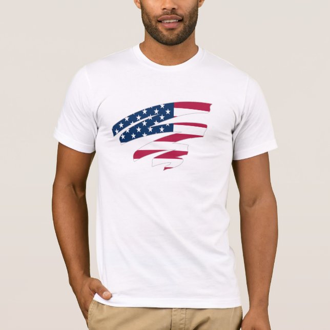 T-shirt Chemise à col de fer USA - Tee de coton patriotiqu (Devant)