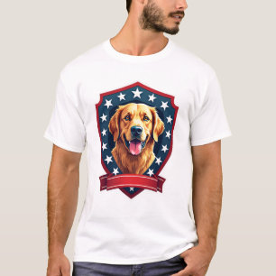 T-shirt Chemise à crête audacieuse Retriever doré patrioti