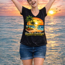 Chemise à encolure en V Vacation Feels Right Islan