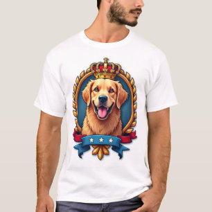 T-shirt Chemise à grande crête de Golden Retriever patriot