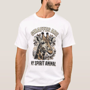 T-shirt Chemise à gravure vintage de girafe esprit animal