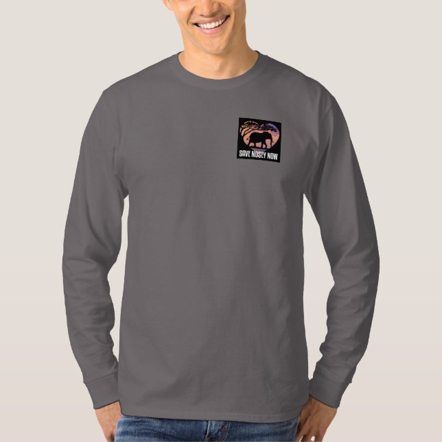 T-shirt Chemise à linge longue portée pour hommes avec log (Devant)