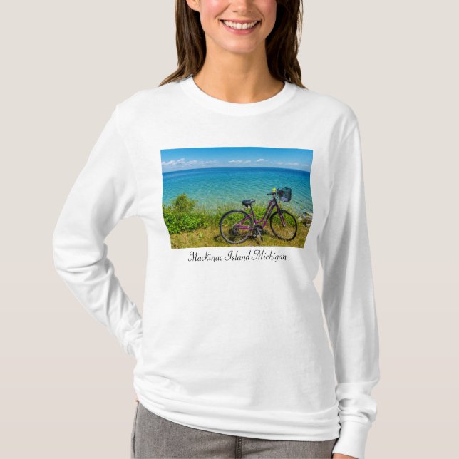 T-shirt Chemise à manches longues à vélo de l'île Mackinac (Devant)