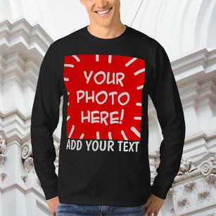 T-shirt Chemise à manches longues avec photo et texte pers