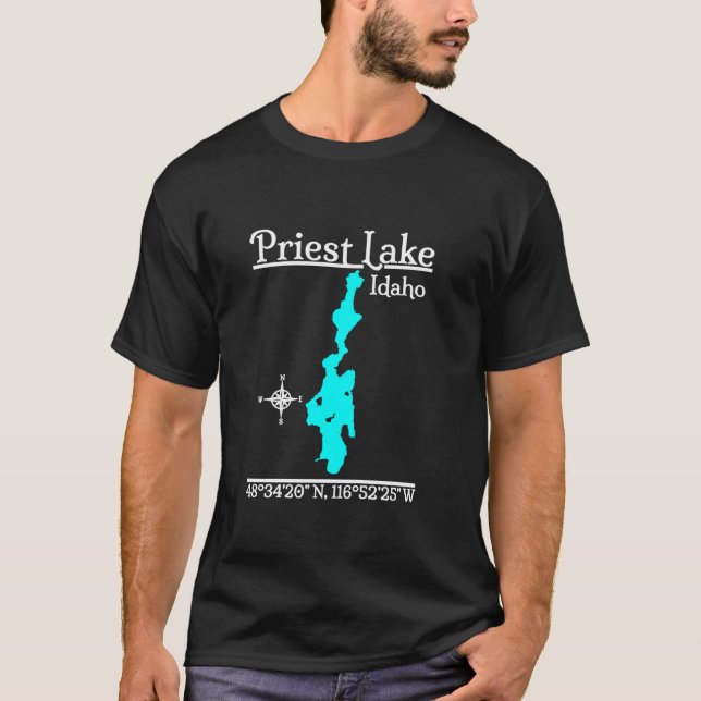 T-shirt Chemise à manches longues du lac Priest Idaho (Devant)