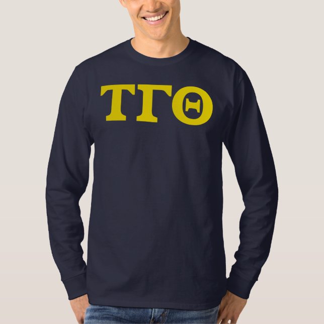 T-shirt Chemise à manches longues - Marine avec bloc jaune (Devant)