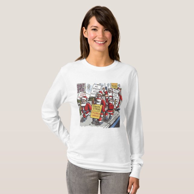 T-shirt Chemise à manches longues pour femmes père Noël St (Devant entier)