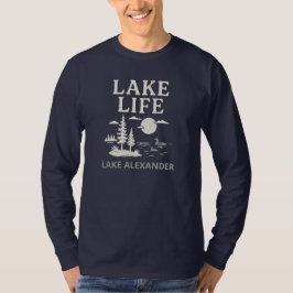 T-shirt Chemise à manches longues pour hommes Custom Lake 