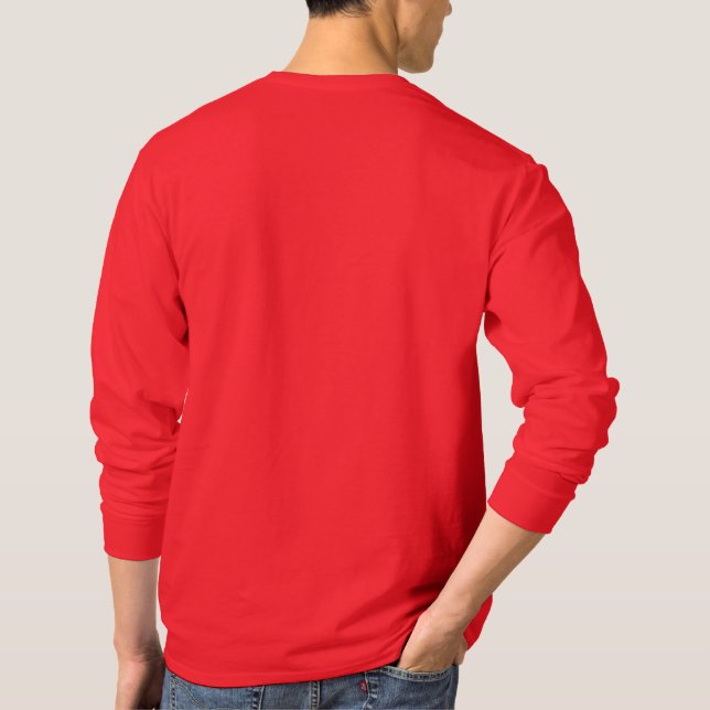 T-shirt Chemise à manches longues pour hommes rouges (Dos)