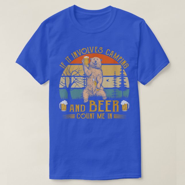 T-shirt Chemise À Ours Drôle Si Elle Implique Le Camping E (Design devant)