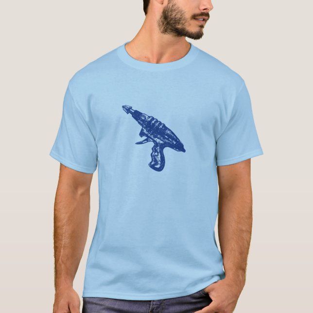 T-shirt Chemise à pistolet à rayon bleu (Devant)