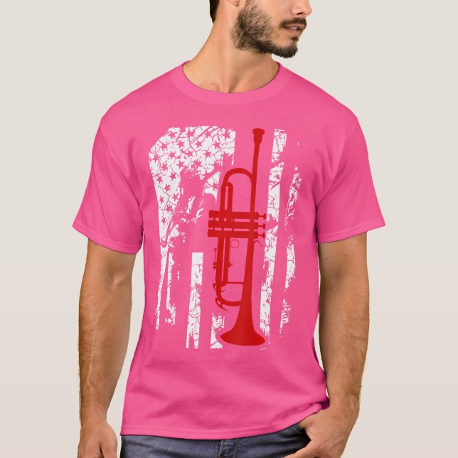 T-shirt Chemise à trompette - Chemise à drapeau à trompett (Devant)