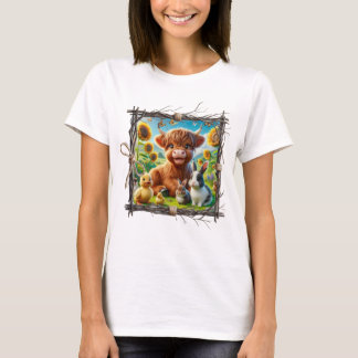 T-shirt Chemise à vaches Highland - Cosy Country Farm Vibe
