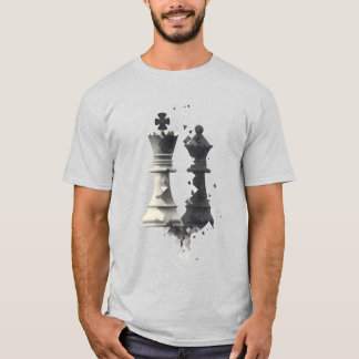 T-shirt Chemise Abstraite d'échecs King & Queen