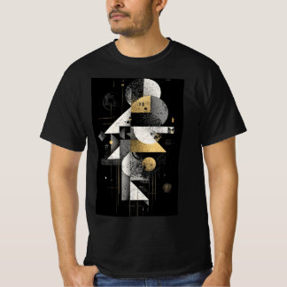 T-shirt Chemise Abstraite Géométrique Or