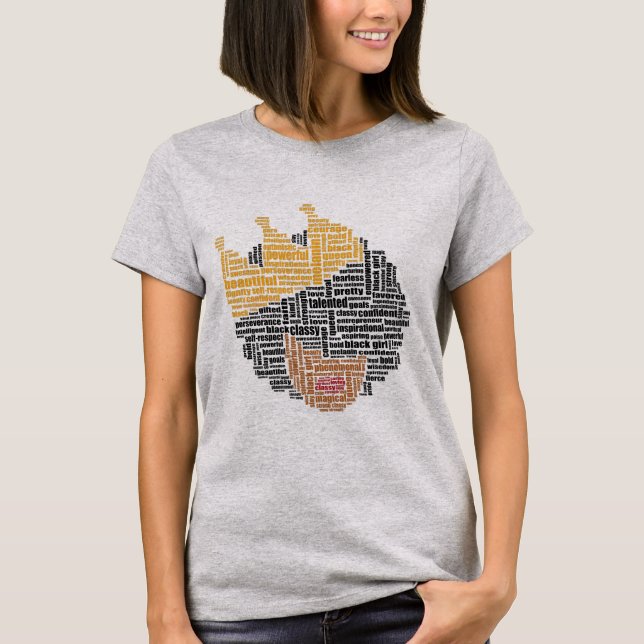 T-shirt Chemise Afro Lady couronnée (MOTS SEULEMENT) (Devant)