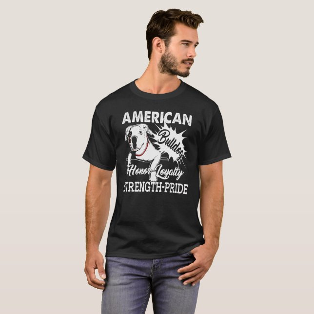 T-shirt Chemise américaine de fierté de bouledogue (Devant entier)