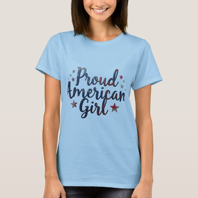 T-shirt Chemise américaine de puissance fille (Devant)