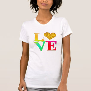 T-shirt Chemise Amour tendance, Chemise Coeur Arc-en-Ciel