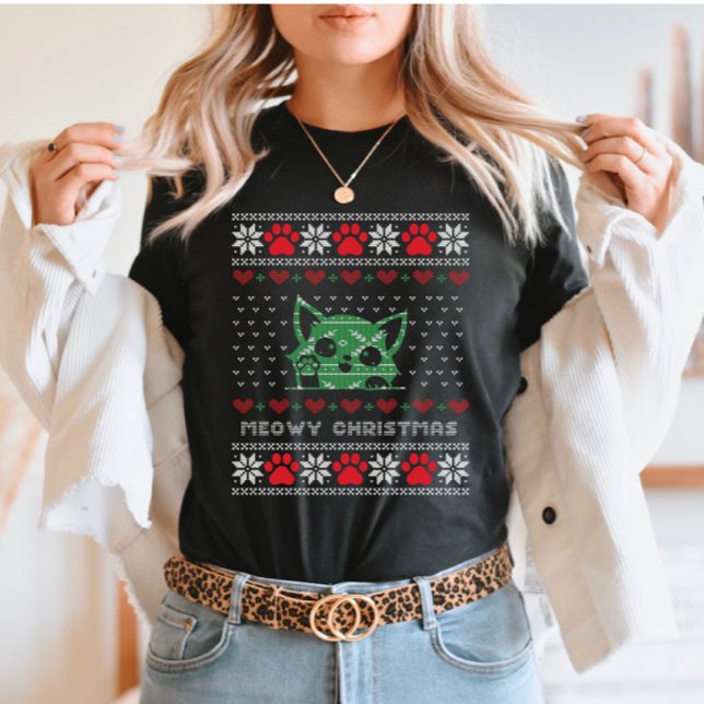 T-shirt Chemise Amoureux des chats Meowy Christmas (Créateur téléchargé)