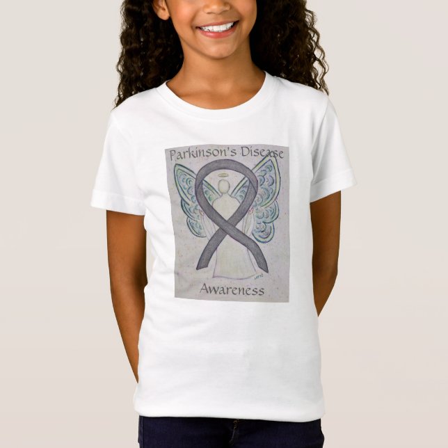 T-Shirt Chemise Angel du ruban de sensibilisation à la mal (Devant)