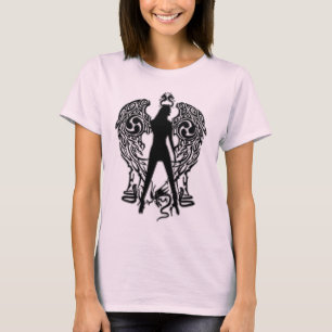 T-shirt Chemise Angel Serpent Emboss Noir