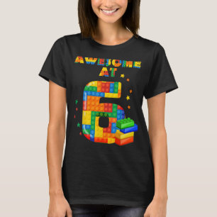 T-shirt Chemise Anniversaire Pour Enfants 6 Blocs De Bâtim
