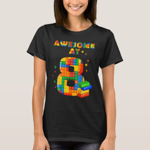 T-shirt Chemise Anniversaire Pour Enfants 8 Blocs De Bâtim