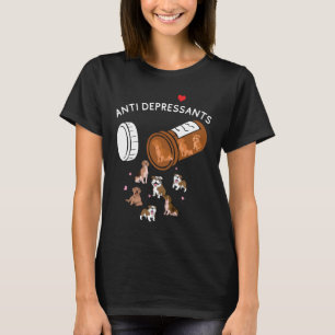 T-shirt Chemise antidépresseurs, design carlin, amoureux 