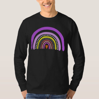 T-shirt Chemise arc-en-ciel cœur boho doodle