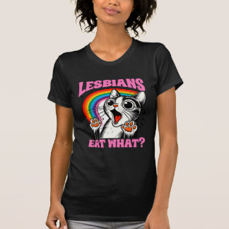 T-shirt Chemise Arc-en-ciel drôle de chat lesbien – Les le