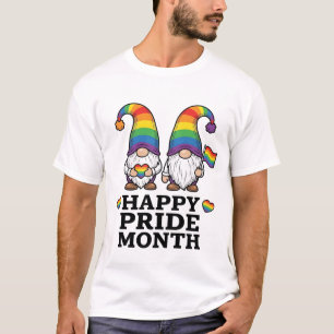 T-shirt Chemise arc-en-ciel vintage Gnome de mois de la fi
