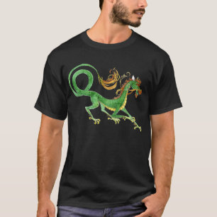 T-shirt Chemise asiatique verte de dragon