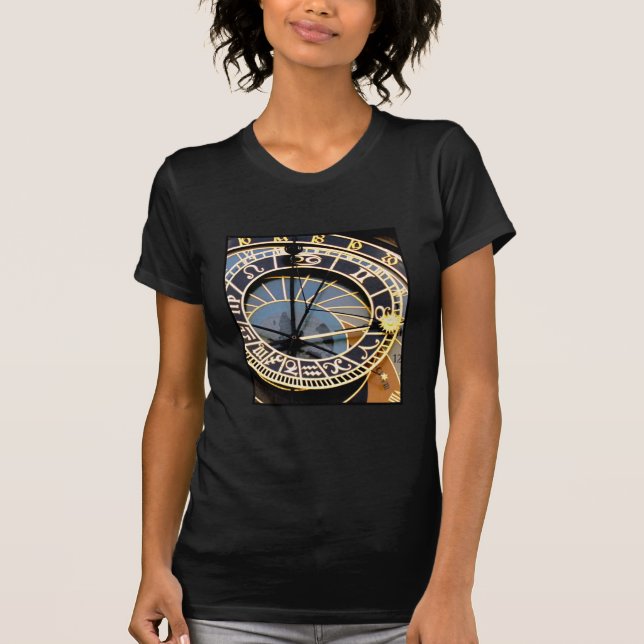 T-shirt Chemise astronomique d'horloge de Prague (Devant)