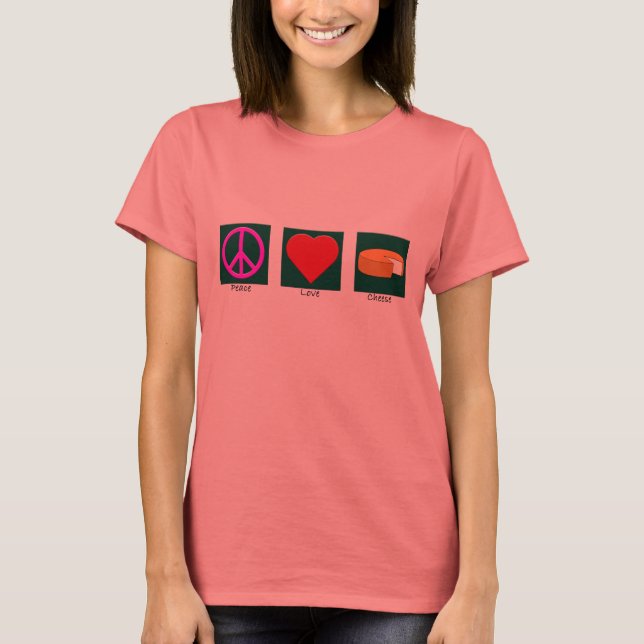T-shirt Chemise au fromage Peace Love (Devant)
