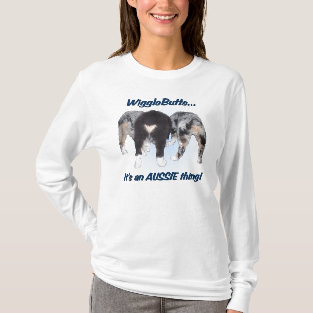T-shirt Chemise australienne de berger de longue douille (Devant)