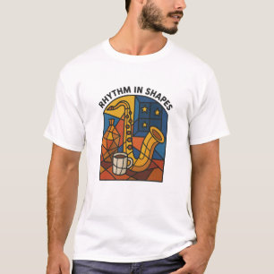 T-shirt Chemise avec affiche de géométrie jazz Rhythm In S